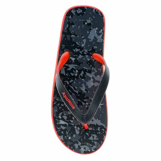 Papuci flip-flops pentru barbati AQUAWAVE Roboor, Negru/Rosu