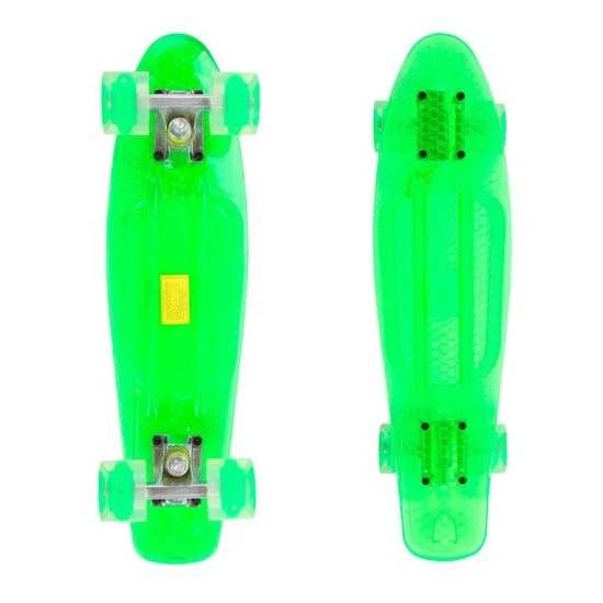 Penny Board Maronad Retro Transparent W/ Light Up Wheels, Verde Penny Board Maronad Retro Transparent W/ Light Up Wheels, Verde
