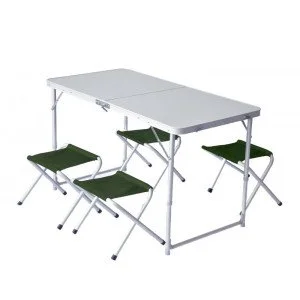 Set masa si patru scaune pliante PINGUIN, Verde