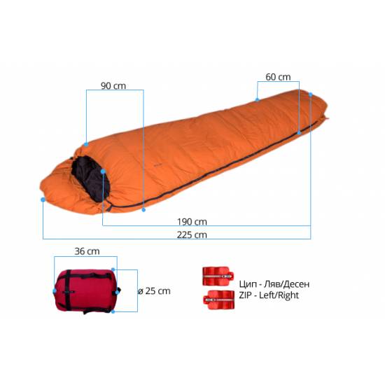 Sac de dormit cu puf MILO Alpina Sac de dormit cu puf MILO Alpina