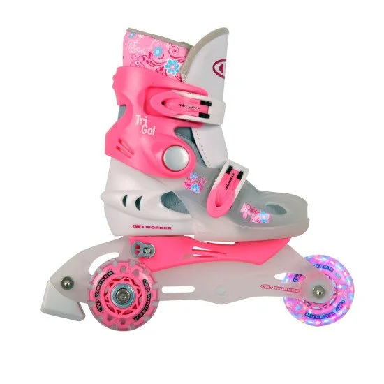 Role copii WORKER TriGo Skate LED, Roz Role copii WORKER TriGo Skate LED, Roz