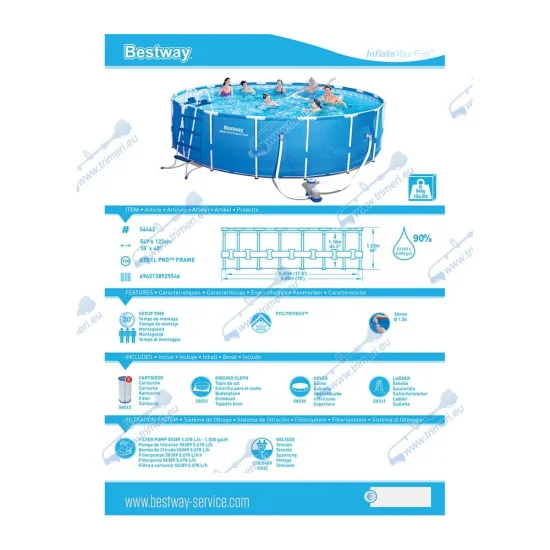 Piscina de gradina Bestway Steel Pro Max 549