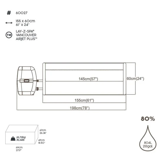 Jacuzzi gonflabil BESTWAY Lay-Z-Spa Vancouver Airjet Plus