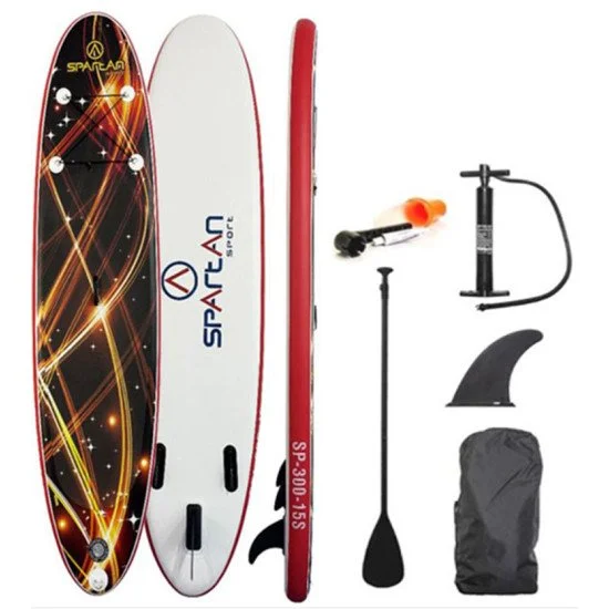 Placa SUP gonflabila SPARTAN 300-15, Negru/Rosu