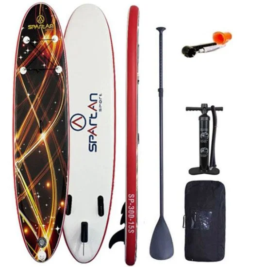 Placa SUP gonflabila SPARTAN 300-15, Negru/Rosu