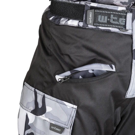 Pantaloni moto pentru barbati W-TEC Kaamuf, Negru/Camuflaj