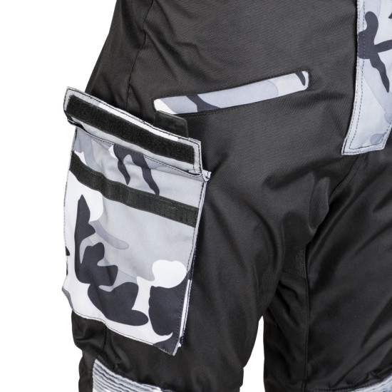 Pantaloni moto pentru barbati W-TEC Kaamuf, Negru/Camuflaj