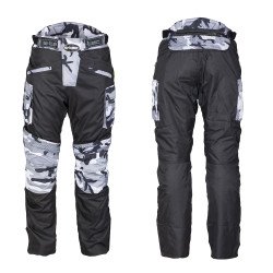 Pantaloni moto pentru barbati W-TEC Kaamuf, Negru/Camuflaj