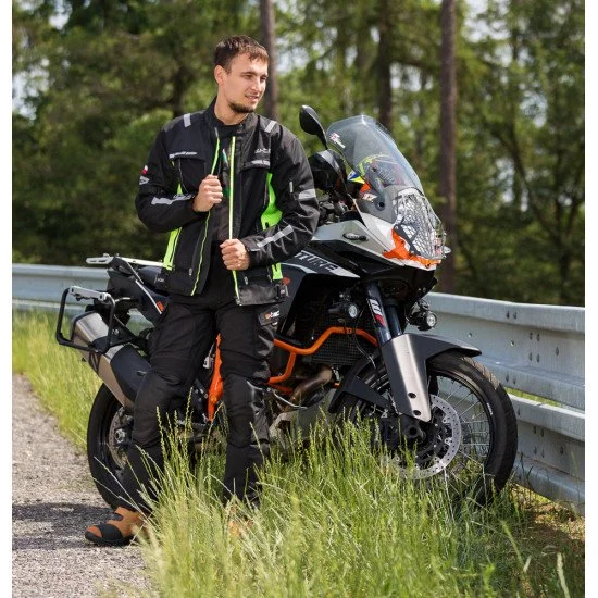 Geaca de motocicleta pentru barbati W-TEC Gelnair, Negru / Verde