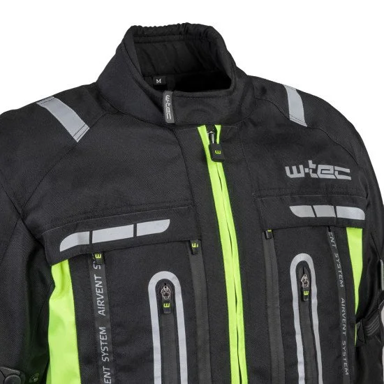 Geaca de motocicleta pentru barbati W-TEC Gelnair, Negru / Verde