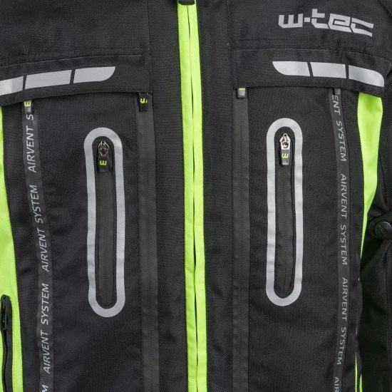 Geaca de motocicleta pentru barbati W-TEC Gelnair, Negru / Verde