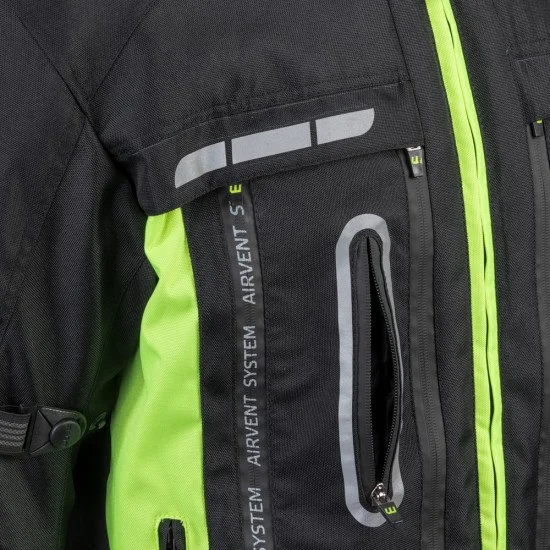 Geaca de motocicleta pentru barbati W-TEC Gelnair, Negru / Verde