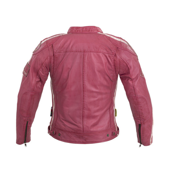 Geaca moto din piele pentru femei W-TEC Sheawen Lady - Roz