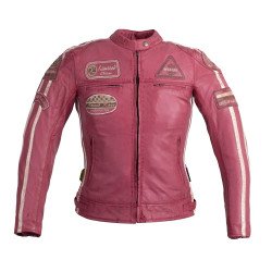 Geaca moto din piele pentru femei W-TEC Sheawen Lady - Roz