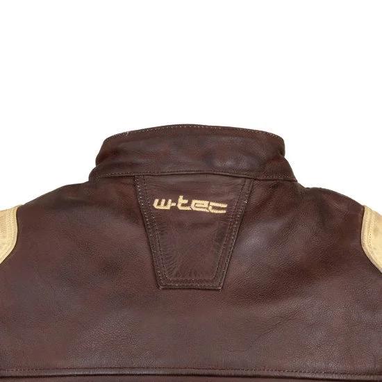 Geaca moto din piele pentru barbati W-TEC Retro